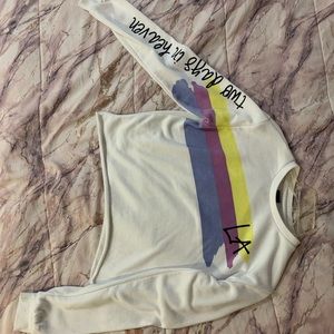 Sinsay LA Shirt w Colorful Stripes & Worded Sleeve